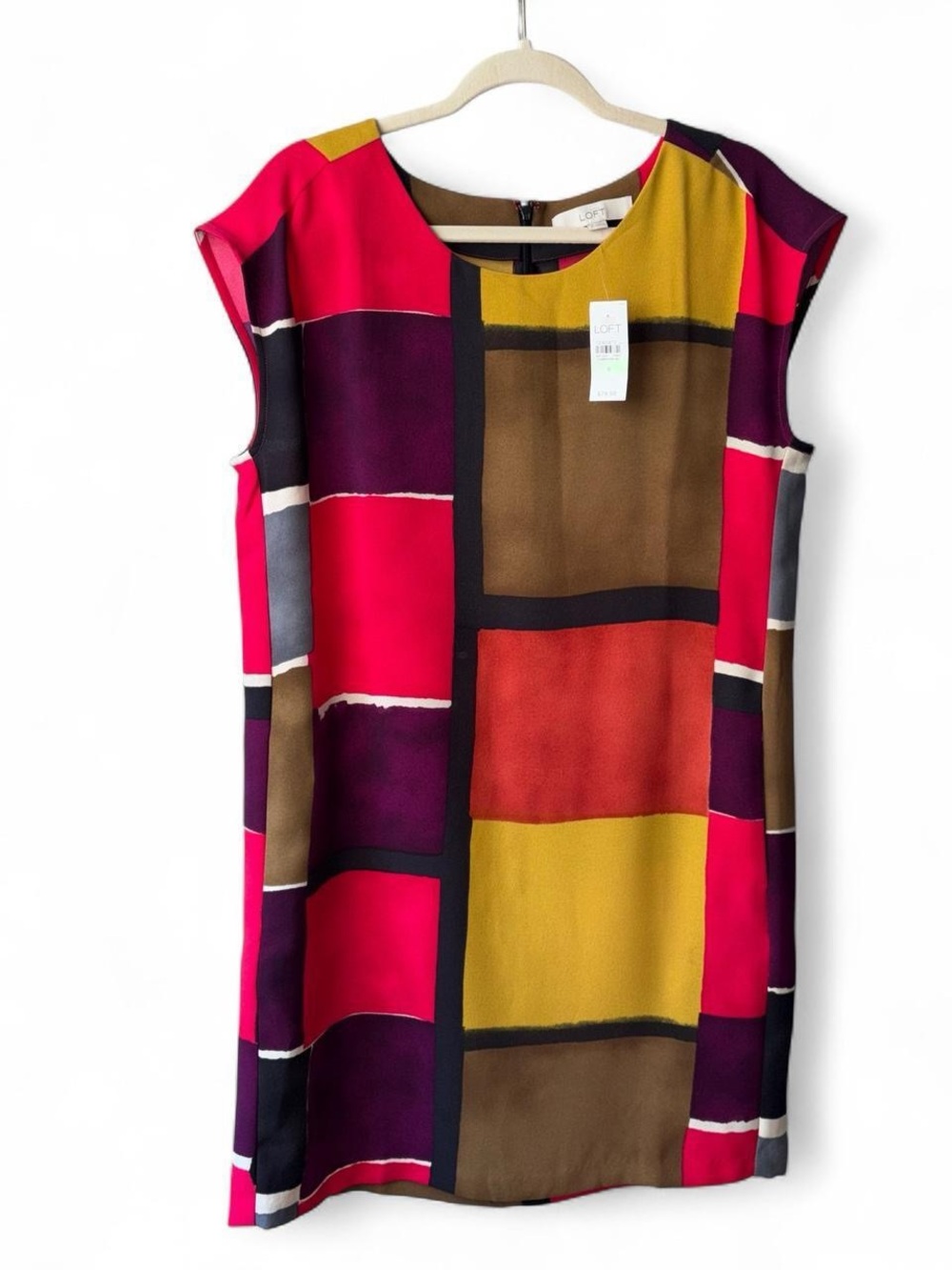 LOFT Colorblock Square Shift Dress size 8 NWT